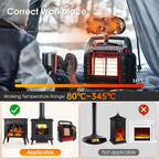 Wood Stove Fan 8-Blade Dual Motor Heat Powered Fireplace Fan for Wood Log Burner Stove Buddy Heater No Electricity Required Silent Operation Model 800B7 500J