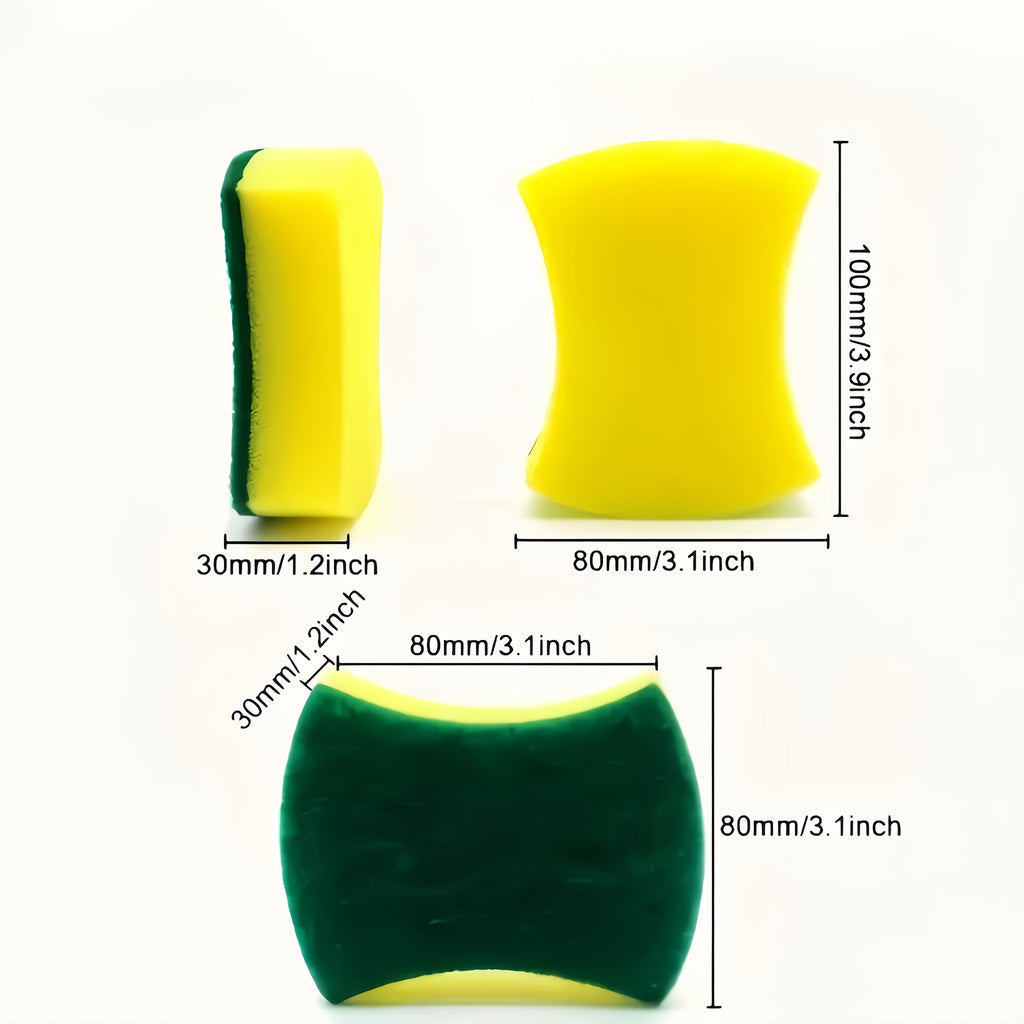 Compressed Double-Sided Kitchen Sponge Set 27 Piece, Multi-Size Dishwashing Sponges Scrubber Pads for Home Cleaning, Space-Saving Expandable Cellulose Sponges Easy to Store