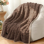 Liquid-Proof Reversible Sherpa Pet Blanket & Furniture Protector – Dog & Cat Throw Cover for Sofa, Bed & Couch | Small, Medium & Large Pets | Light Gray, Khaki, Beige