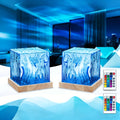 Aurora Galaxy Projector Night Light 16-Color LED USB Powered with Remote Control - Northern Lights Projector Dimmable Bedroom Ambience Lamp Cube Design for Room Decor Sleep Aid, 1-2 Pack