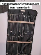 Double-Sided 48-Slot Jewelry Storage Bag Wall Mount – Large Capacity Necklace & Accessories Organizer, Perfect Gift for Women, Jewelry Tower for Small Items & Miscellaneous Storage
