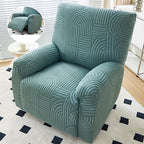 Elastic Jacquard Recliner Chair Cover Single Seat – Stretch Armchair Slipcover Furniture Protector for Living Room Bedroom Office, 6 Colors (Pink Blue Green Camel Gray Beige)