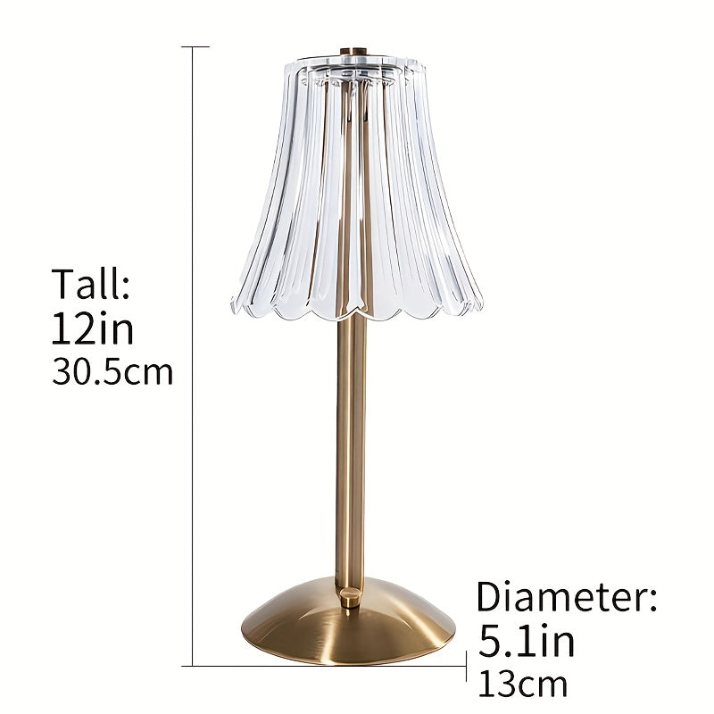 Nordic Retro Metal Table Lamp, 3-Color Touch Control, USB Charging, Warm Atmosphere Bedside & Bedroom Night Light