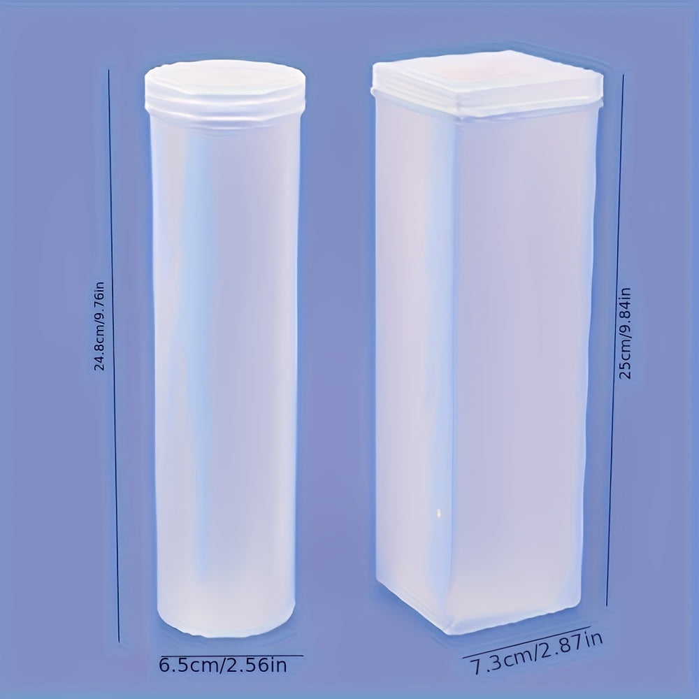 Stackable Airtight Food Storage Containers with Flip-Top Lids, Set of 2 – Transparent PP Plastic, Round & Rectangular, for Pasta, Snacks & Pantry Organization