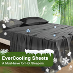 Cooling Bamboo Bed Sheet Set 4-Piece - Soft Lightweight Breathable Deep Pocket 16" Fitted Sheet, Flat Sheet & 2 Pillowcases, Machine Washable Summer Bedding, Twin Full Queen King, 12 Colors