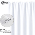 Blackout Curtains 4 Panel Set Rod Pocket – 100% Thermal Insulated Noise Reducing Solid Polyester, Laminated Lining, 7 Colors 7 Sizes