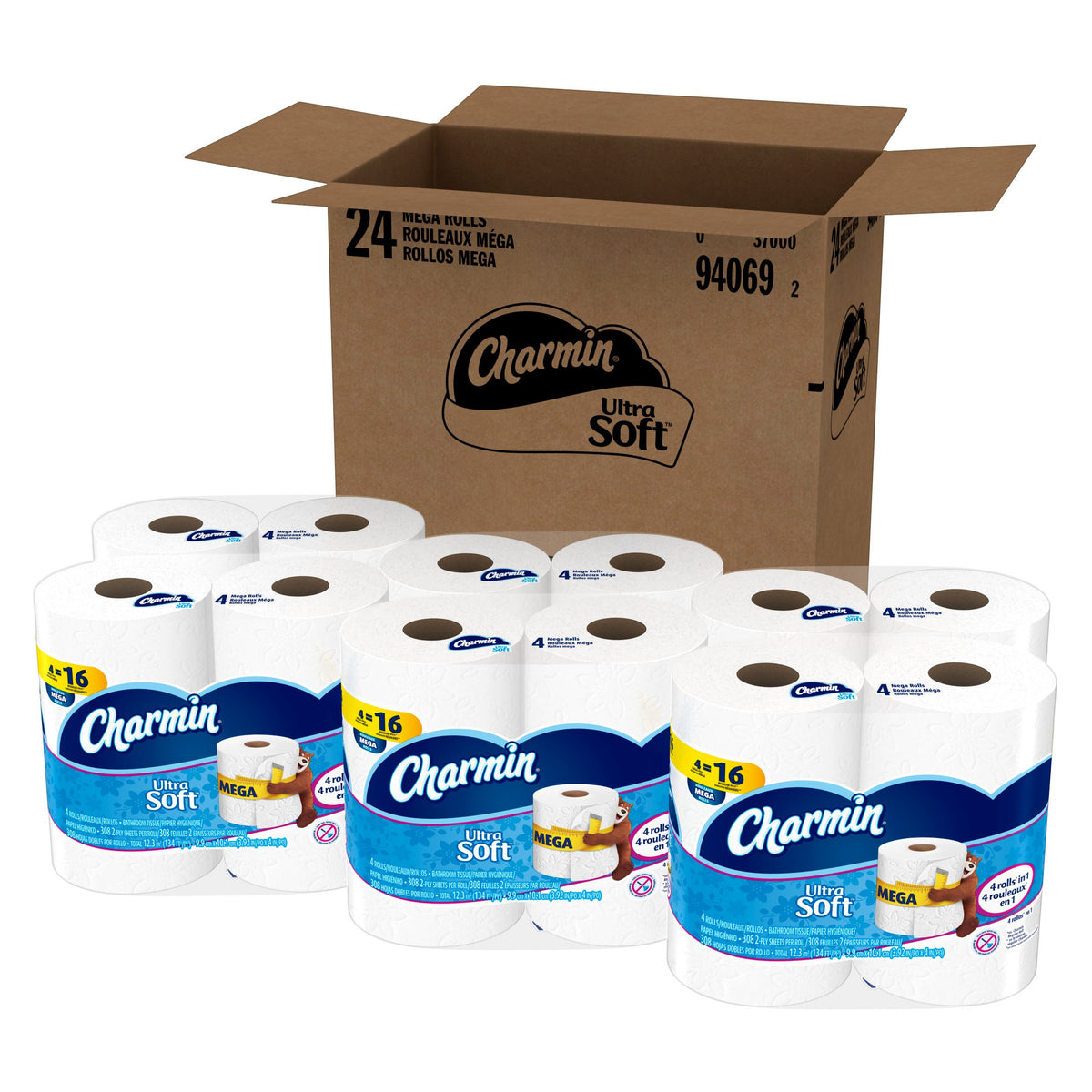 Ultra Soft Mega Roll Toilet Paper 200 Sheets – Available in 6 & 16 Count, Double & Mega Rolls, Cushiony Thick 2-Ply Bath Tissue for the Whole Family