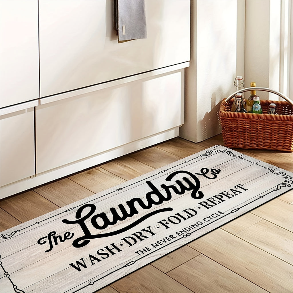 Non-Slip Washable Laundry Room Rug Runner – Rubber Backed Kitchen Mat for Farmhouse, Mudroom, Washroom & Bathroom Decor – Durable Floor Mat Runner