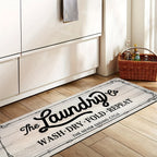 Non-Slip Washable Laundry Room Rug Runner – Rubber Backed Kitchen Mat for Farmhouse, Mudroom, Washroom & Bathroom Decor – Durable Floor Mat Runner