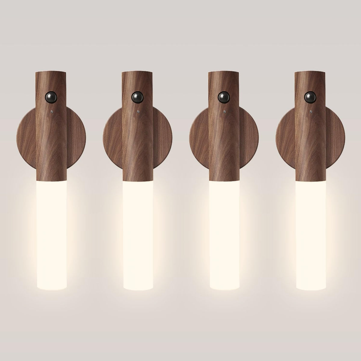 Motion Sensor Night Light 4 Pack Rechargeable Magnetic LED Wall Light for Bedroom Hallway Stairs Closet Picture Lighting