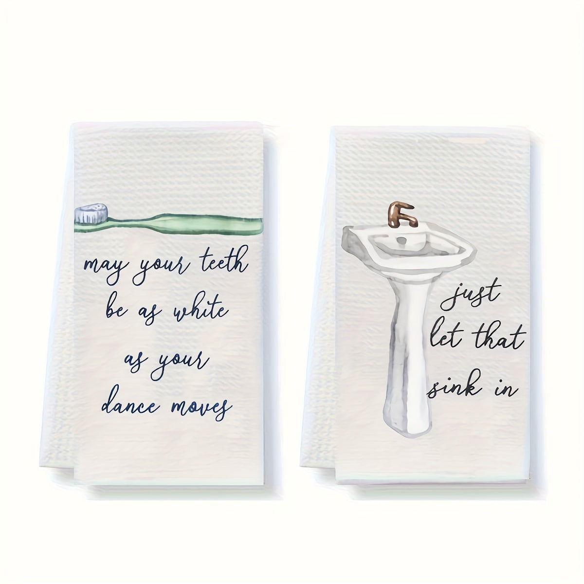 Funny Bathroom Hand Towels 2pcs – Absorbent Guest Towels 24×16 Inch | Humorous Bathroom Decor & Home Decor | Perfect Housewarming Gift