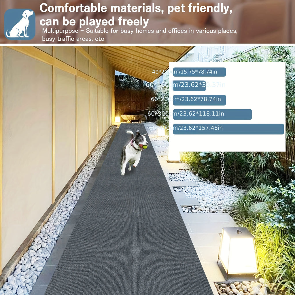 Non-Slip Hallway Runner Rug Self-Adhesive TPR Backing Ultra-Thin 0.4mm 5 Colors 6 Sizes for Kitchen Bedroom Living Room Entryway Hardwood Floors