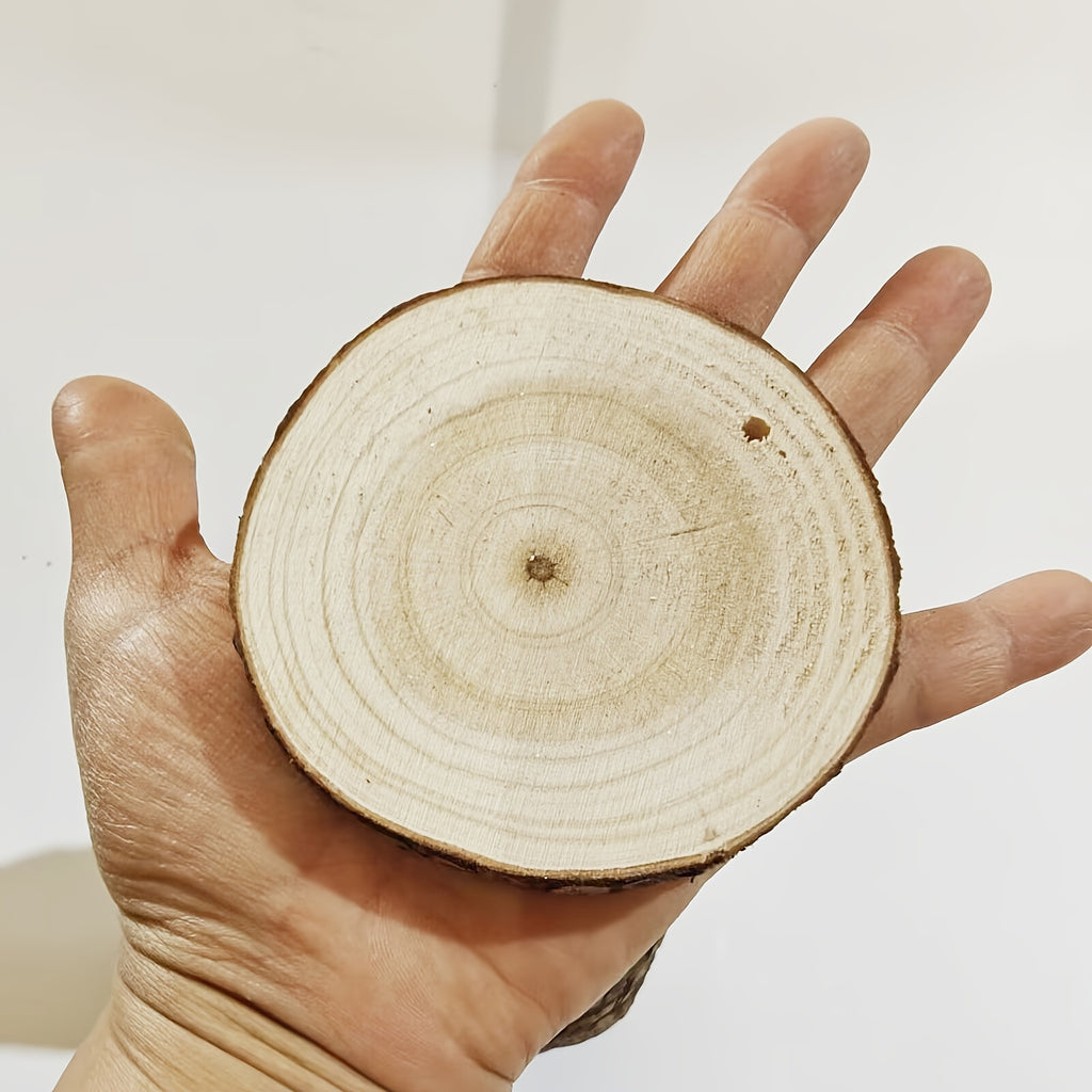 Wood Log Slices 28pcs Natural Tree Bark Rounds 2.7–3.5 Inch Unfinished Wooden Discs for Crafts Christmas Decor Coasters Wedding Centerpieces Woodworking DIY Art