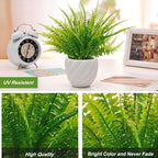 UV-Resistant Artificial Boston Ferns Bulk Set 20pcs – Faux Outdoor Fern Plants for Home, Office, Garden, Patio & Yard Decor, Realistic Lifelike Plastic Greenery