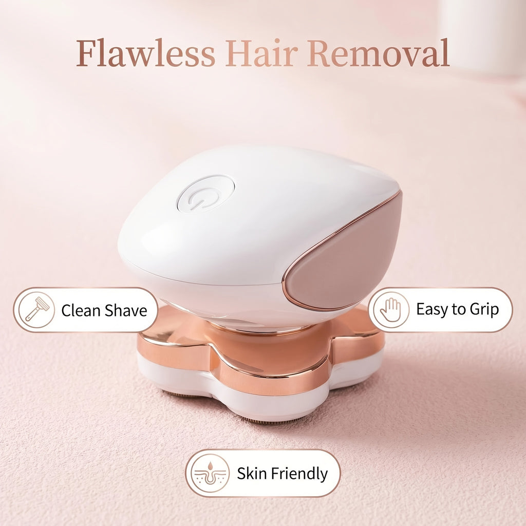 Women's Full Body Electric Razor 4-Head 360° Rotating, USB Wet Dry Shaver for Face Bikini Legs Arms Underarms, Portable Hair Removal Tool with Trimmer Accessories