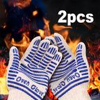 Silicone Oven Mitts with Fingers Non-Slip Heat Resistant Cooking Gloves for Kitchen Baking & Grilling – Knit Polyester Blend BBQ Mitt Set (2-Pack & 4-Pack)