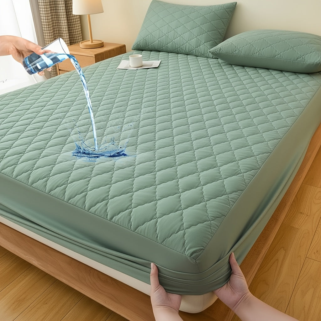 Mattress Protector Cover – Soft Breathable Cooling Fitted Sheet Style, Machine Washable, Twin Full Queen King, 7 Colors, Minimalist Bedding Essential