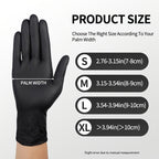 Black Disposable Nitrile Gloves 500PCS 6.7 Mil Thick Latex-Free & Powder-Free – 5 Boxes of 100, Textured Grip for Cooking, Food Handling, Cleaning & Hair Coloring, S/M/L/XXL