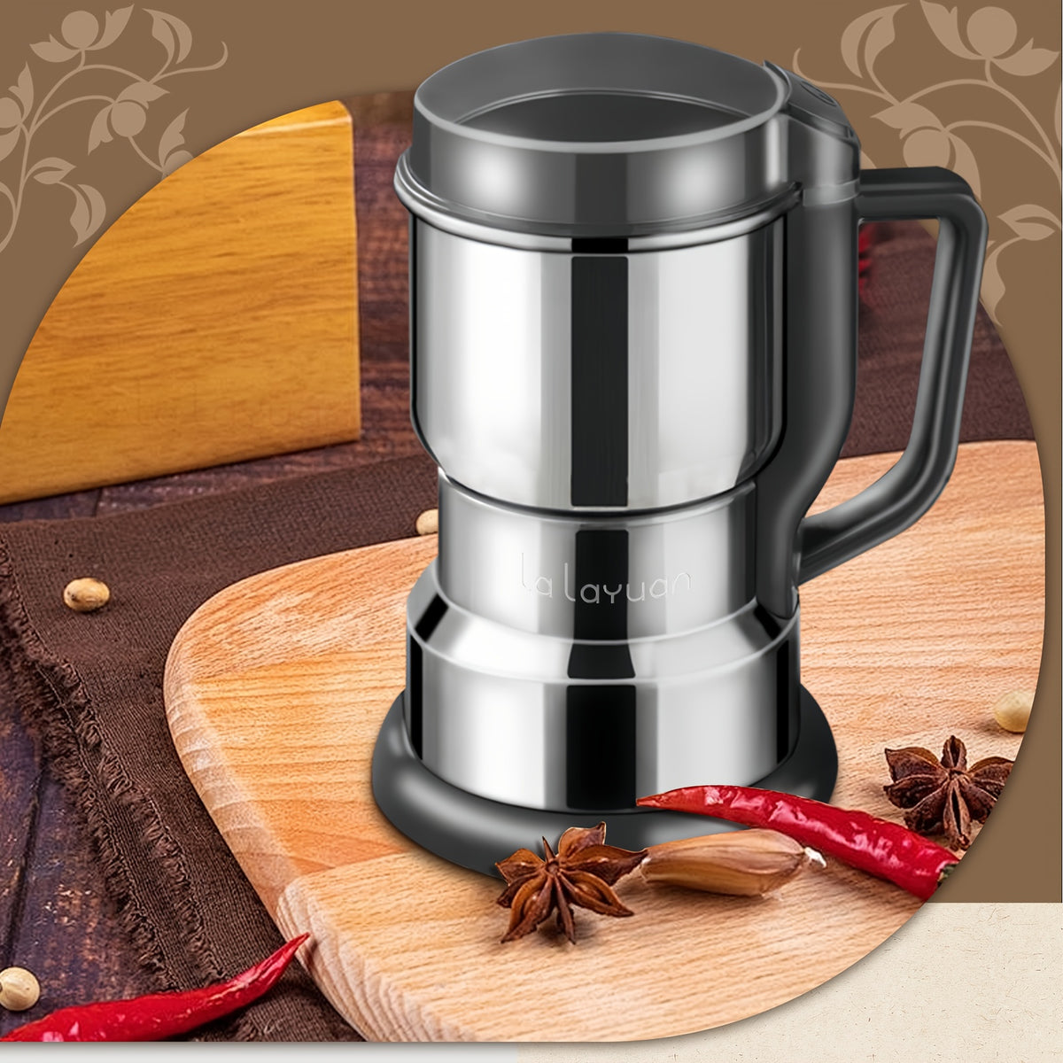 Electric Coffee Bean Grinder 300W 400g/14oz, 8-Blade Stainless Steel, One-Touch Button, Grinds Up to 36 Cups in 10 Seconds – Also for Spices, Grains & Nuts