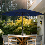 9 FT Patio Market Umbrella with Easy Crank, UV Protection & 6 Sturdy Ribs – Outdoor Table Umbrella for Deck, Backyard & Pool, 10 Colors (Beige, Gray, Green, Navy, Blue, Red, Pink, Yellow)