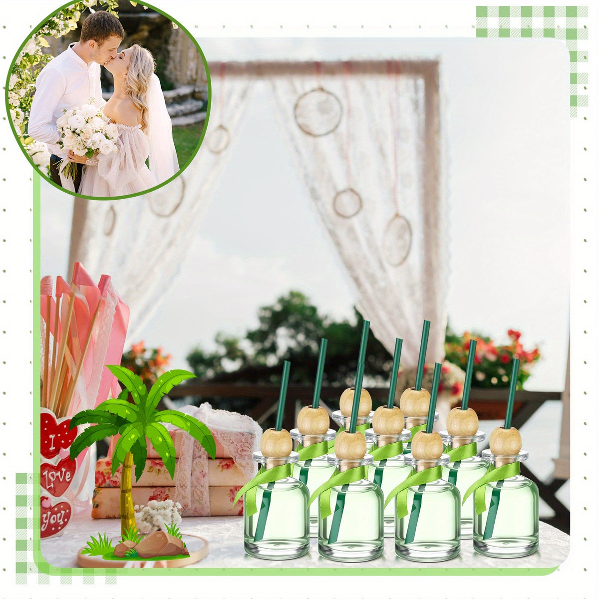 Mini Shot Glass Bottles 24pcs with Cork & Straw - 1.7oz 50ml Clear Glass Patron-Style Bottles with Ribbon, Reusable Party Favors for Wedding, Bridal Shower & Celebrations