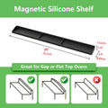 Magnetic Silicone Stove Top Spice Rack Shelf, 30 Inch Heat Resistant Flexible Kitchen Organizer – Strong Magnet, Over Oven Storage for Spice Jars, Countertop & Stove Organizer