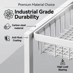 Under Sink Organizer 2-Pack 2-Tier Slide-Out Pull-Out Cabinet Shelf - Heavy Duty Carbon Steel with Adjustable Compartments for Kitchen, Bathroom, Pantry & Closet Organization