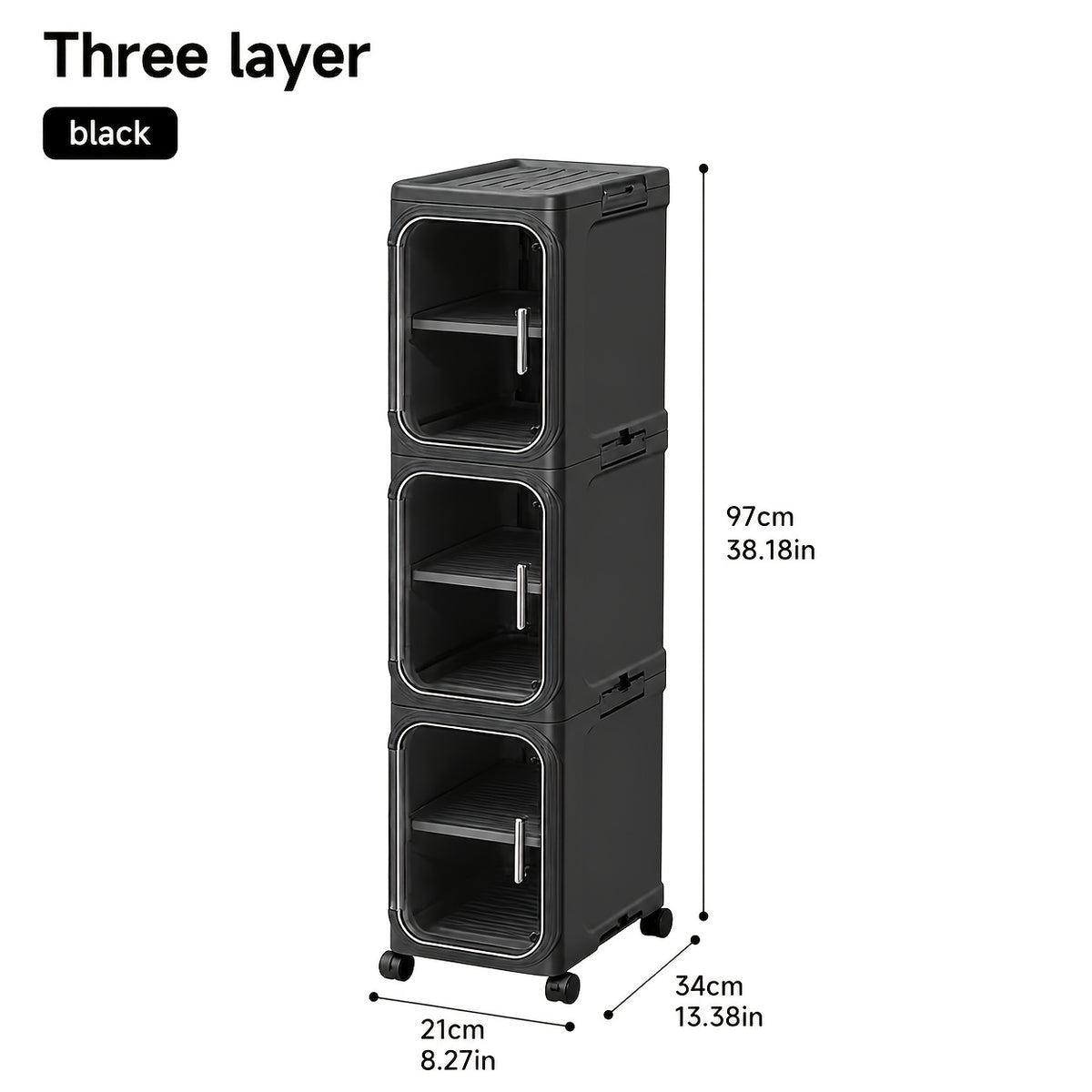 Bathroom Storage Cabinet 1 2 3 4 Tier Foldable Plastic Organizer with Doors and Shelves – Space-Saving Under Sink & Counter Solution