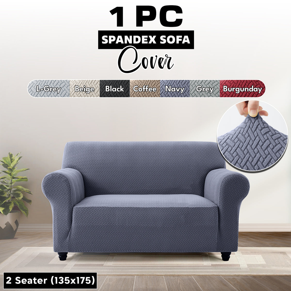 Stretch Spandex Sofa Cover 1 2 3 Seater Elastic Couch Slipcover Anti-Scratch Pet-Friendly Machine Washable Furniture Protector Holiday Gift