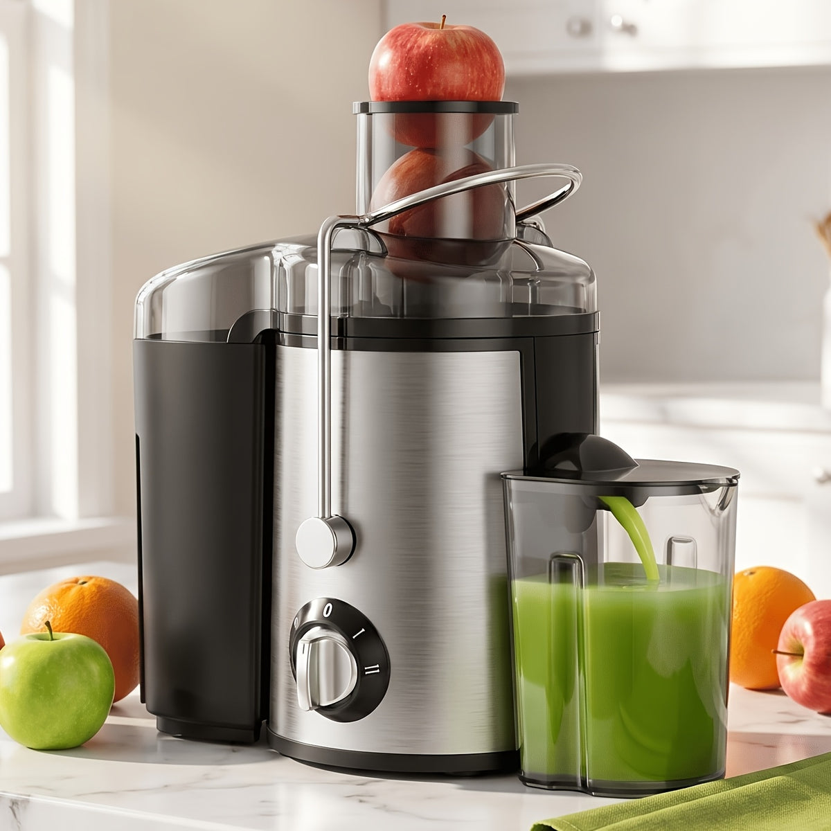Centrifugal Juicer Machine 2-Speed Wide 3-Inch Feed Chute 54oz Pulp Container Easy to Clean Fruit Vegetable Juice Extractor