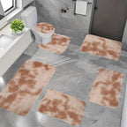 Plush Bath Rugs Set 1-6 Pieces, Multi-Color Microfiber Non-Slip Bathroom Mats – Soft Water Absorbent Thick Machine Washable Toilet Mats for Bathroom, Tub & Shower