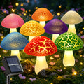 Solar Garden Mushroom Light with 8 Colorful Cracked Mushrooms & 8 LEDs – IP65 Waterproof Outdoor Landscape Lighting for Yard, Lawn, Patio & Terrace, Solar Powered Decorative Garden Light