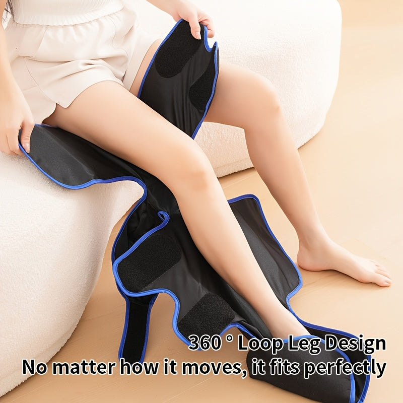 Full Leg Massager with Heat & Vibration Cordless Rechargeable – 4 Modes Pneumatic Compression for Calves Thighs Knees Ankles Soles, Large Screen, Mother's Day Father's Day Gift