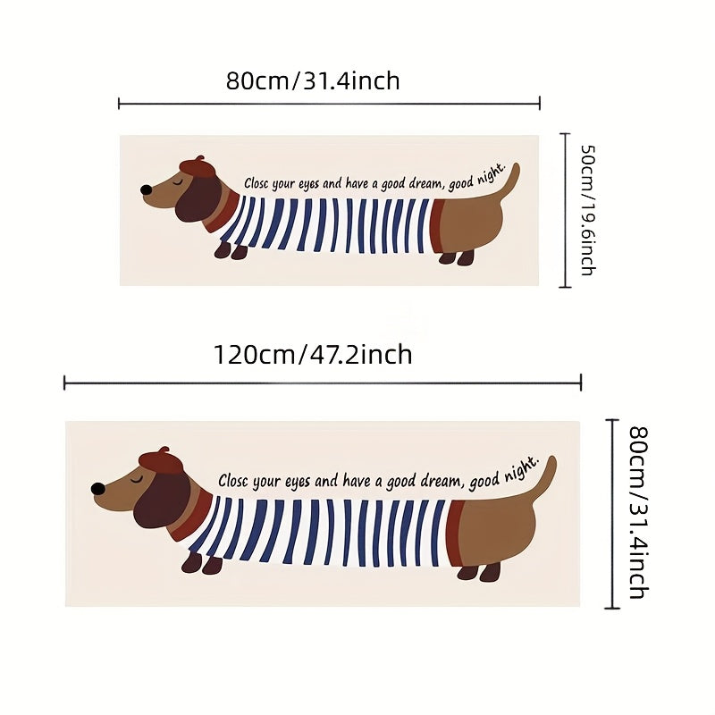 Cute Dachshund Plush Rug – Non-Slip Washable High-Pile Carpet | Pet Lover Gift
