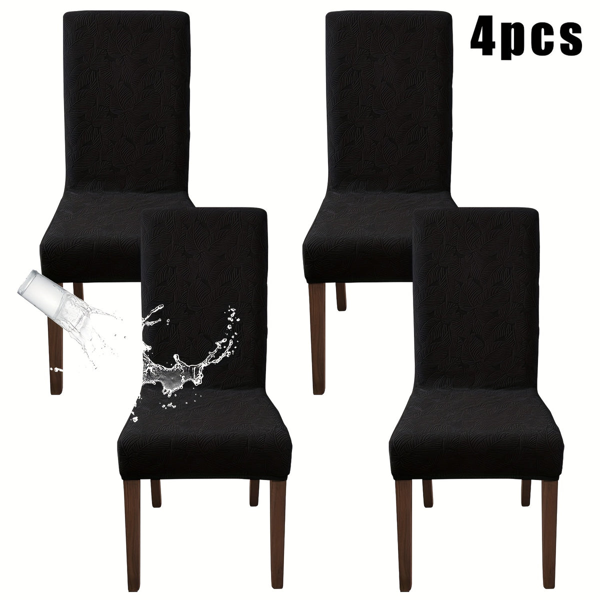 Dining Chair Covers 4/6pcs – Plant Print Stretch Parsons Chair Slipcovers 90% Polyester Elastic Band All-in-One Seat & Back Protector, Vintage Elegant Style for Kitchen Wedding Mother's Day Gift