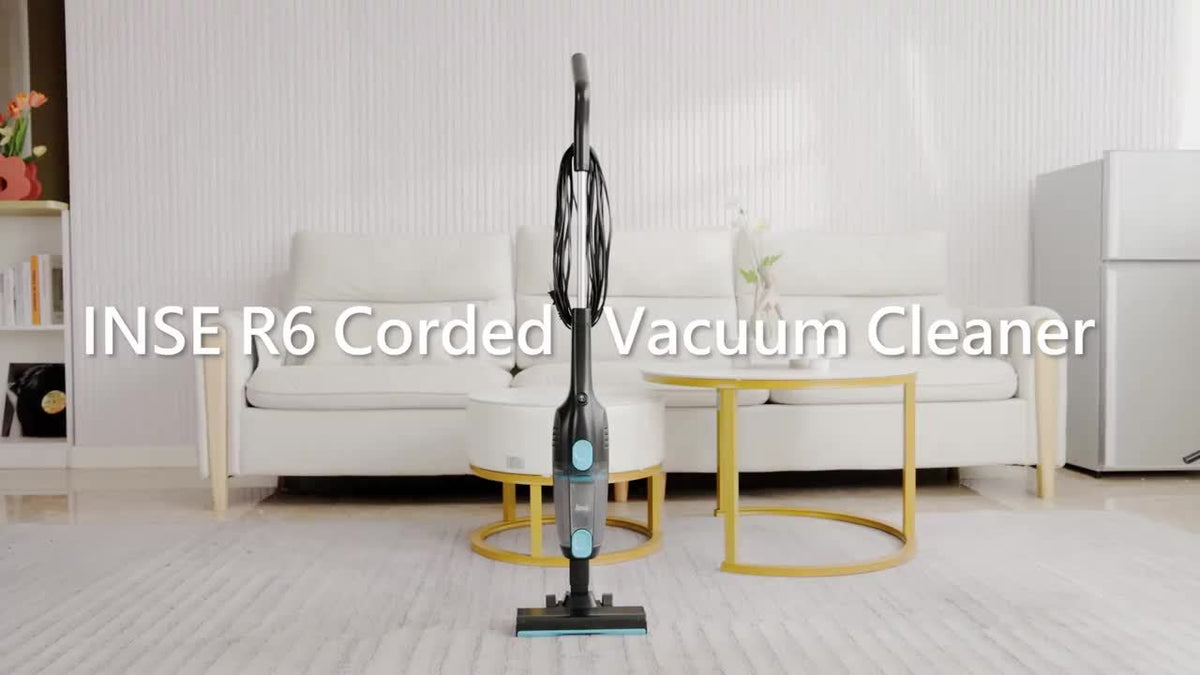 Corded Vacuum Cleaner Lightweight with Powerful Suction – 1L Dust Cup, 6-Stage Filtration, 90° Tilt, Self-Standing Design for Floors Stairs Carpet Hardwood Tile Pet Hair