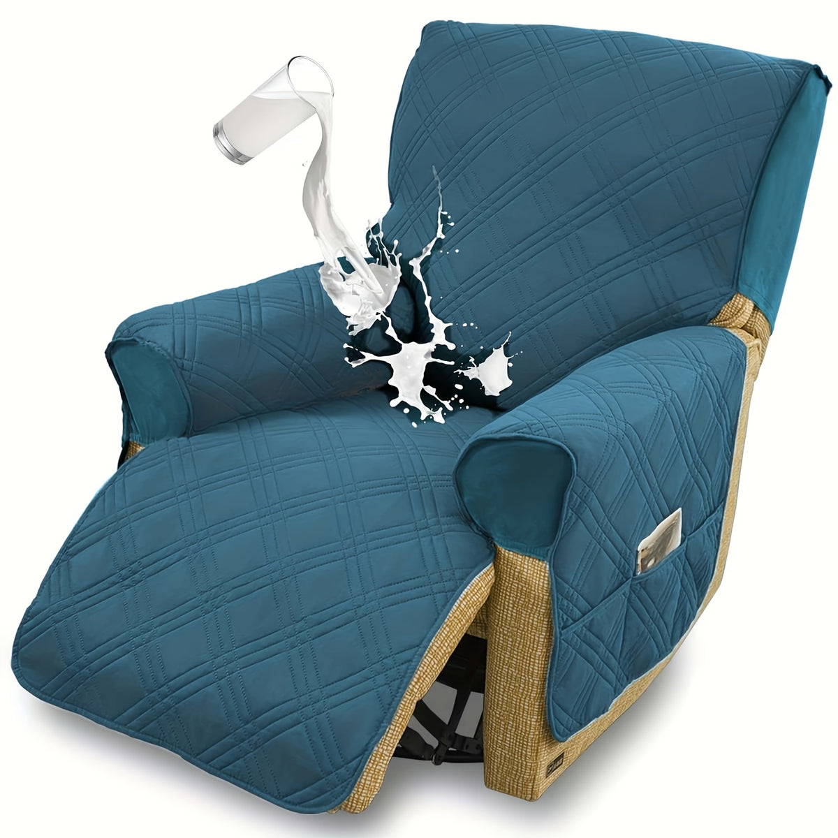 T-Cushion Armchair Cover Anti-Slip Double-Sided Design, Machine Washable Elastic Band Closure Chair Slipcover, Pet-Friendly All-Season Furniture Protector, Available in Small & Large – 8 Colors