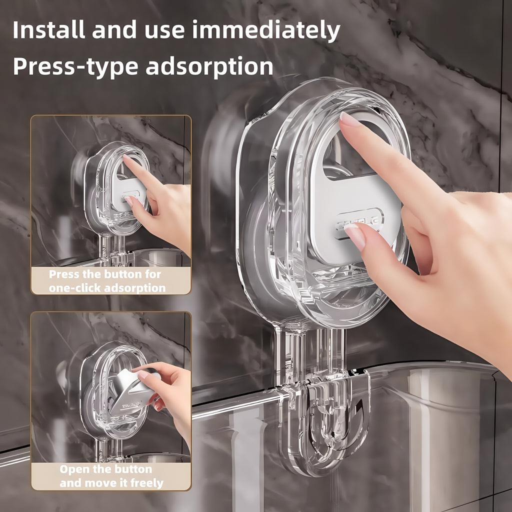 Suction Cup Shower Caddy – No-Drill Wall-Mounted Bathroom Organizer Shelf, Holds 10 lbs, Corrugated Grip, ABS Plastic Rack for Shower Essentials, Cosmetics & Toiletries (1 or 2 Pack)