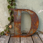 Rustic Metal Letter Wall Decor 12-Inch Tall Slim Iron Alphabet A-Z, Vintage Industrial Wall Art Sign for Home Kitchen Bar Shop, Personalized Name Monogram Holiday Gift for Christmas Thanksgiving – 26 Letters