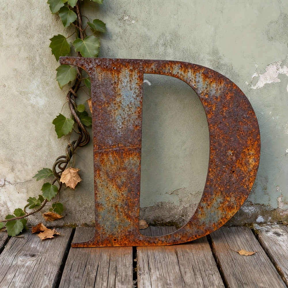Rustic Metal Letter Wall Decor 12-Inch Tall Slim Iron Alphabet A-Z, Vintage Industrial Wall Art Sign for Home Kitchen Bar Shop, Personalized Name Monogram Holiday Gift for Christmas Thanksgiving – 26 Letters