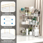 Corner Shower Shelf Bathroom Organizer with 2 or 3 Tiers - Space Saving Corner Storage Rack for Cosmetics, Toothbrush & Toiletries, Lightweight Caddy for Bathroom, Bedroom & Kitchen