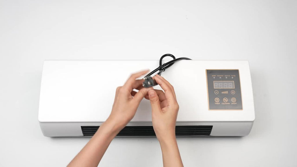 Wall Mounted Space Heater 1000W Dual Purpose Heating Cooling Fan with Remote Control Timer for Bathroom Bedroom Office Home