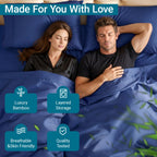 Cooling Bamboo Bed Sheet Set 3 4 Piece 3000TC - Extra Deep Pocket 20 Inch Soft Hotel Quality Wrinkle Resistant Twin Full Queen King Hot Sleepers