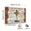 Rustic Framed Christian Canvas Wall Art Print Jesus Cross with Lilies Inspirational Religious Home Decor – Bible Wall Decoration for Living Room Bedroom, Ready to Hang