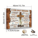 Rustic Framed Christian Canvas Wall Art Print Jesus Cross with Lilies Inspirational Religious Home Decor – Bible Wall Decoration for Living Room Bedroom, Ready to Hang