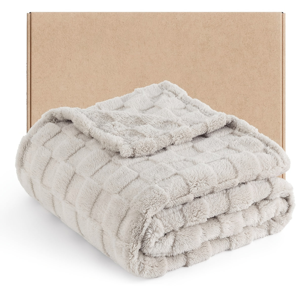 Checkered Fleece Throw Blanket Ultra Soft Cozy Shaggy Jacquard for Couch Bed Bedroom All Season Machine Washable Twin Full Queen