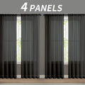 Sheer Gauze Curtains 4 Panels Rod Pocket – Dreamy Transparent Light Filtering Window Drapes for Living Room Bedroom Balcony, 11 Colors 3 Sizes