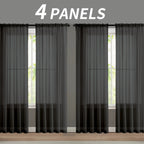 Sheer Gauze Curtains 4 Panels Rod Pocket – Dreamy Transparent Light Filtering Window Drapes for Living Room Bedroom Balcony, 11 Colors 3 Sizes