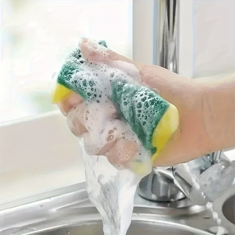 100 Pcs Heavy Duty Dish Sponges Thickened Polyurethane Scouring Pads Soft Absorbent Non-Scratch for Pots Pans Kitchen Bulk Pack