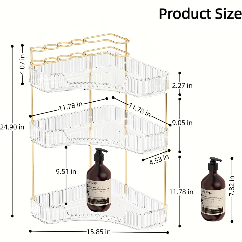 Corner Shower Shelf Bathroom Organizer with 2 or 3 Tiers - Space Saving Corner Storage Rack for Cosmetics, Toothbrush & Toiletries, Lightweight Caddy for Bathroom, Bedroom & Kitchen